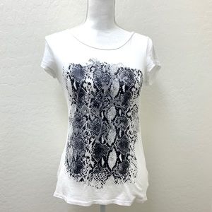 EXPRESS Graphic Metallic Short Sleeve Tee